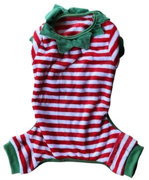 Greenbrier Small Dog Striped Christmas Outfit Pajamas Large